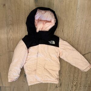 The North Face Light Pink and Black Hooded Jacket